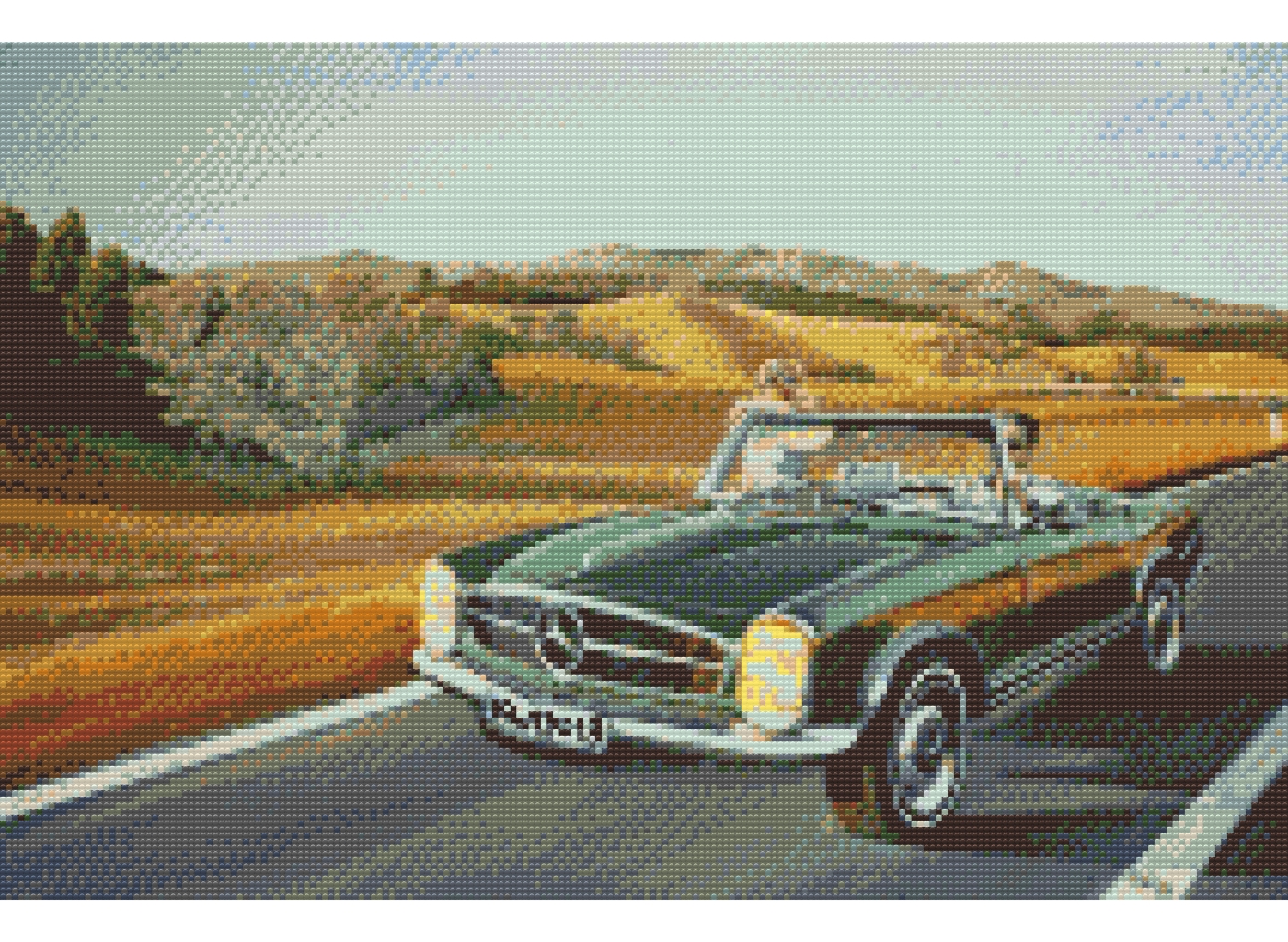 MALUJEŠ Diamantové malování - KOLJA - MERCEDES PAGODA Rozměr: 60x80 cm, Rámování: bez rámu a bez vypnutí plátna